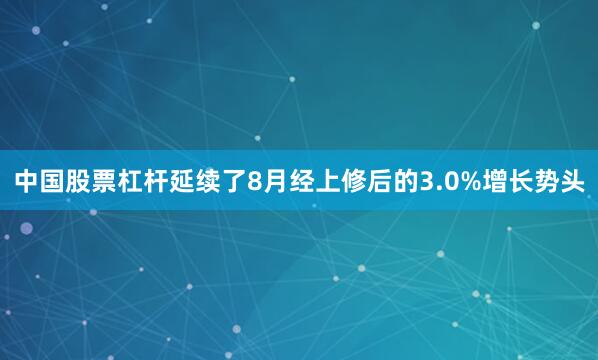 中国股票杠杆延续了8月经上修后的3.0%增长势头